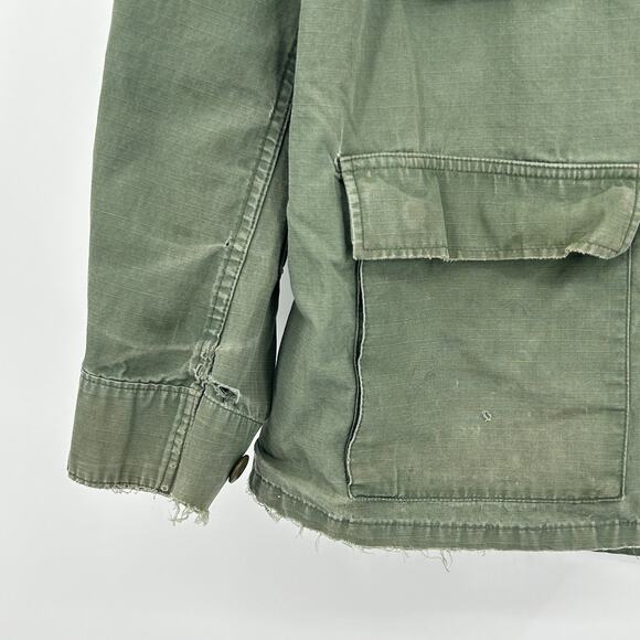 Vintage 60’s Propper Military Combat Coat Men’s Distressed Field Jacket Olive L - Picture 7 of 12